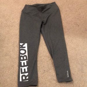 gray cropped reebok leggings